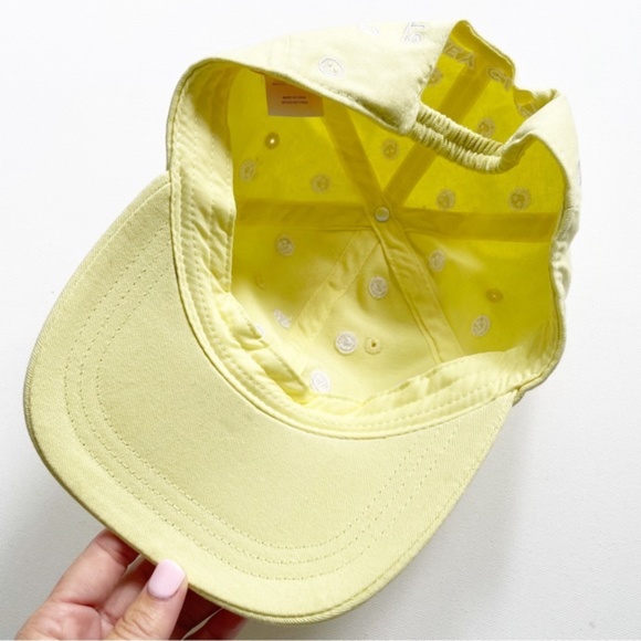 SOLD - Stoney Clover Lane Smiley Face Baseball Hat Pastel Yellow - Picture 3 of 6